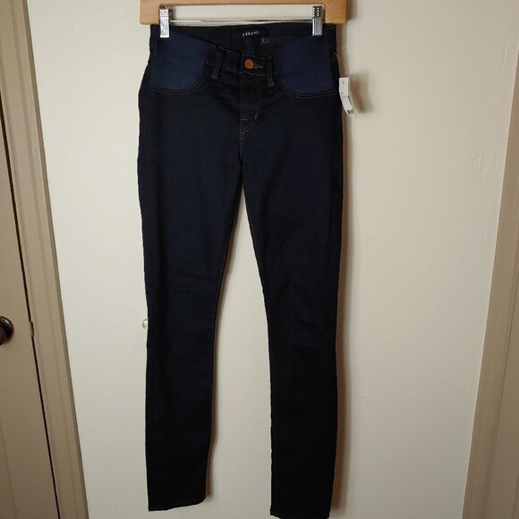 NWT J Brand Jeans Mama Maternity Jeans Fleeting Side Panel J Skinny Dark Blue - Picture 4 of 7